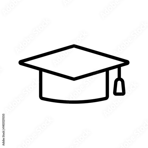 Graduation cap flat icon vector clip art design object. Single high quality outline symbol of graduation for web design or mobile app