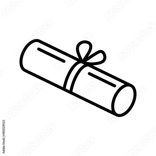 black line art diploma scroll tied clip art preview