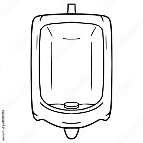urinal illustration hand drawn outline vector