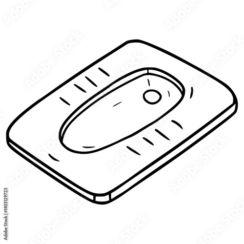 squat toilet illustration hand drawn outline vector