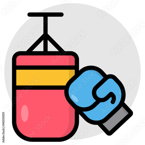 A modern design icon of punching bag