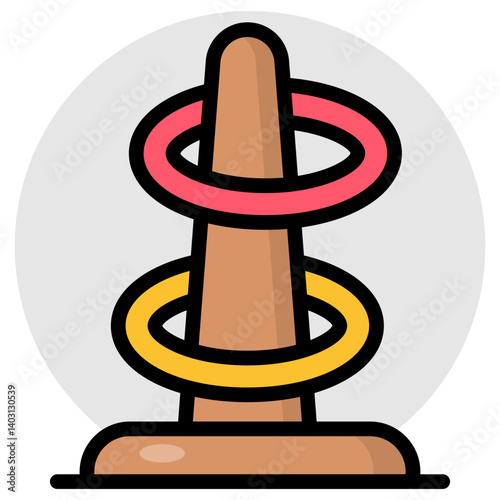 Modern design icon of ring toss game