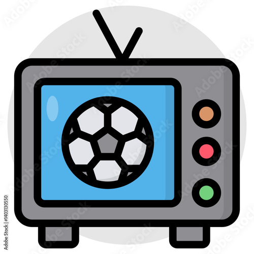 Premium download icon of live football match