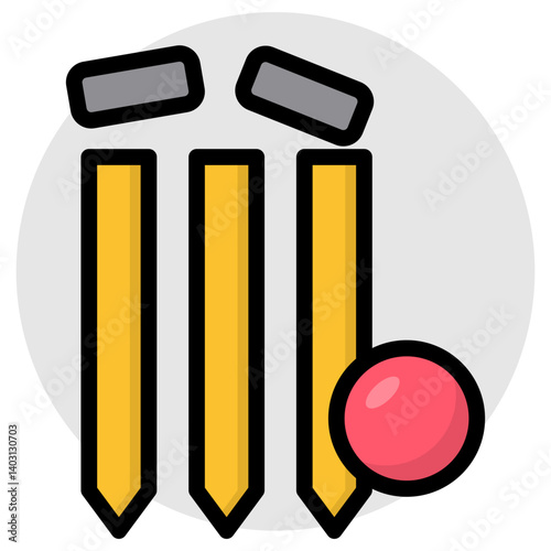 An amazing design icon of cricket wicket