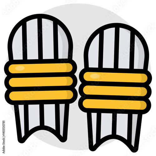 Cricket knee pads icon in flat design 