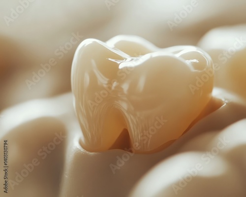 Childs smile revealing a tiny emerging milk tooth