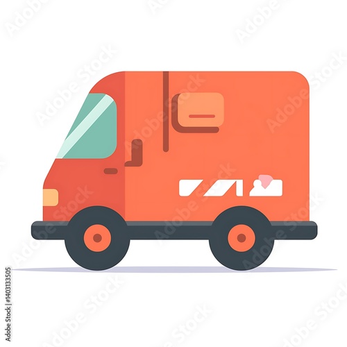 Wallpaper Mural Orange Delivery Van Icon Torontodigital.ca