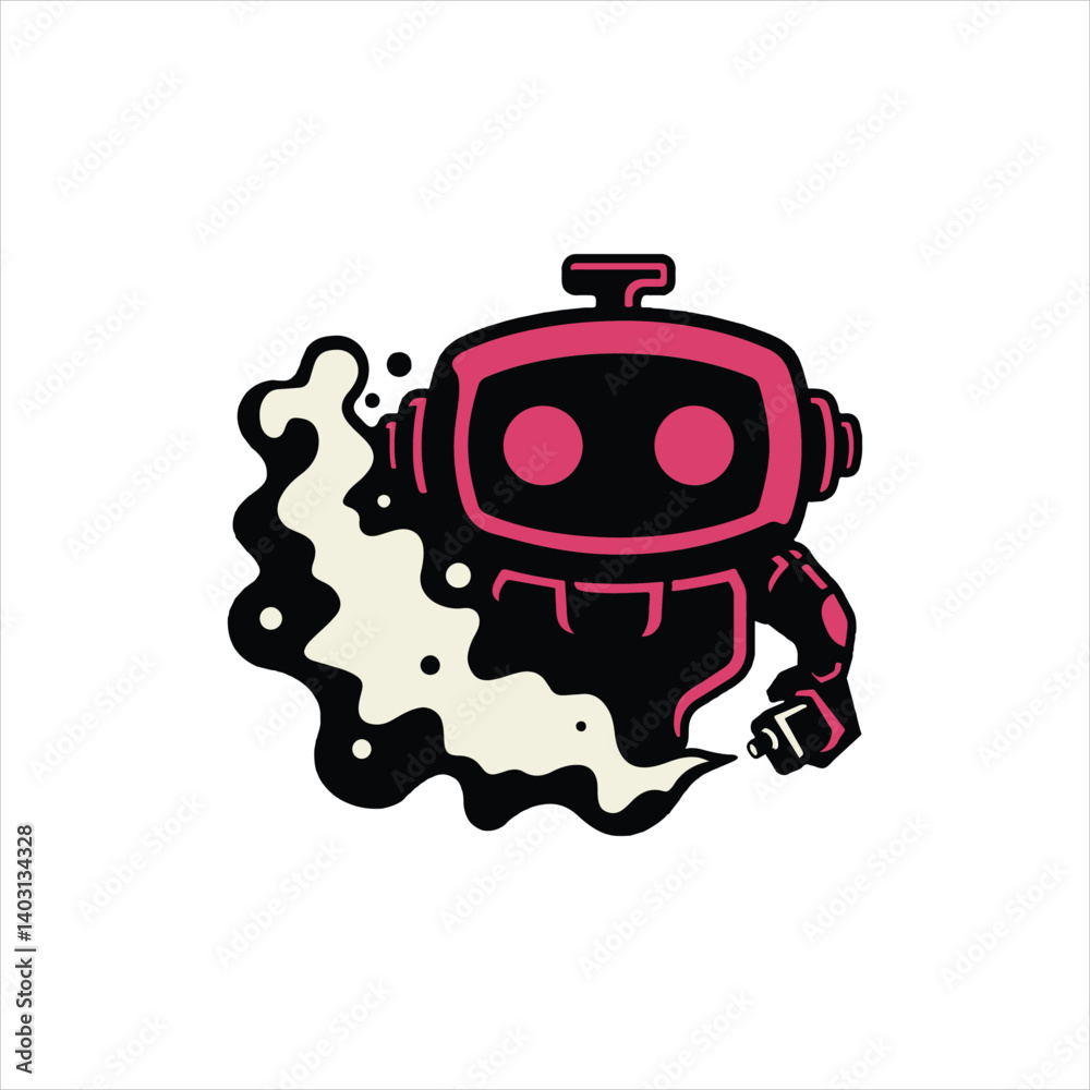 Fototapeta premium A unique cartoon-style mascot in a graffiti art aesthetic. Featuring bright colors, and spray-paint-like visual effects, this artwork blends urban street culture. Perfect for apparel, tech branding.