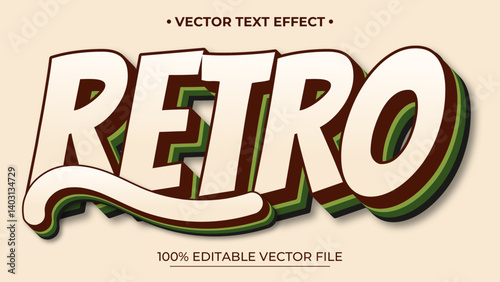 Editable text style effect - Retro text in grunge style theme
