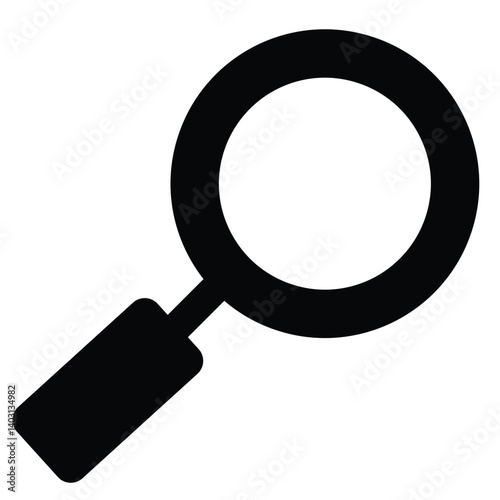 Cute cartoon hand dawn vector search icon silhouette.
