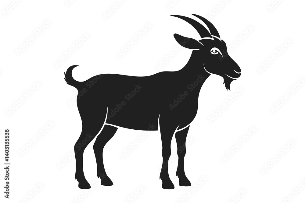 Obraz premium goat silhouette vector illustration
