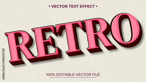 Retro vintage text effect, Editable text effect