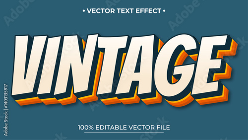 Editable text style effect - Vintage text in grunge style theme