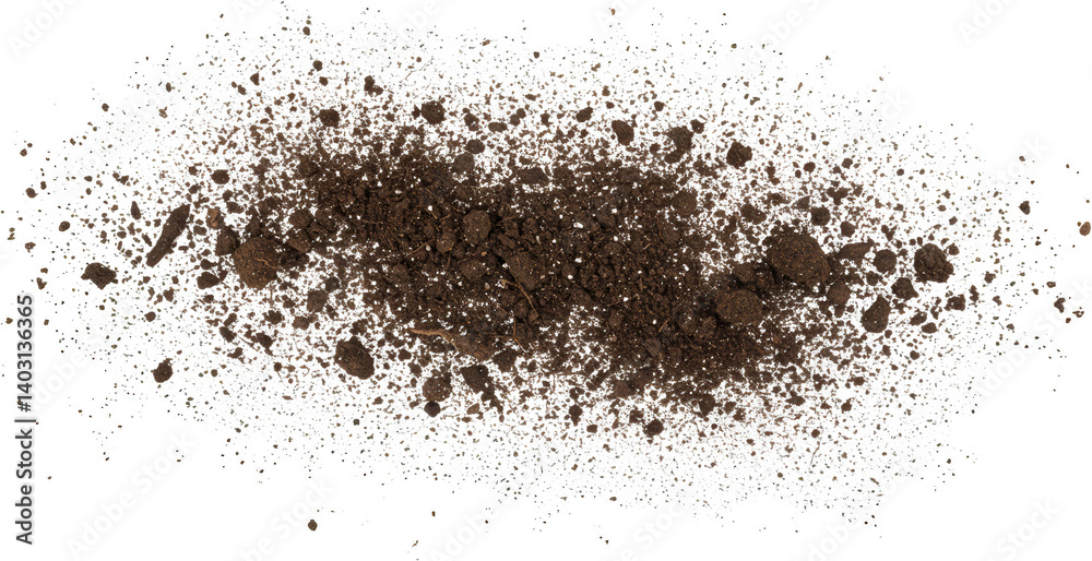 Rich Dark Soil Texture with White Background Garden Dirt Agriculture Compost Earth Rich Dark Soil Texture with White Background Garden Dirt Agriculture Compost Earth