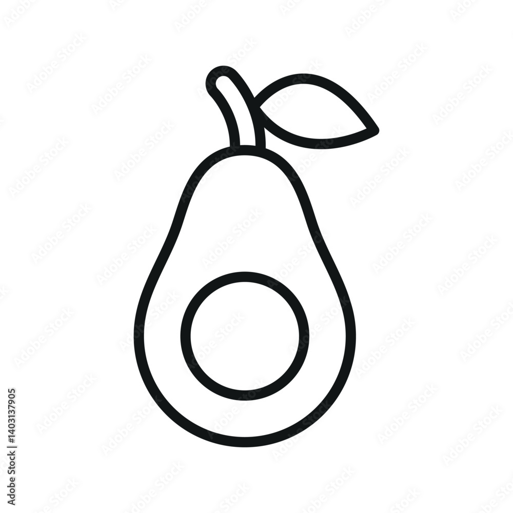 Avocado fruit icon represents healthy eating, fresh ingredients, and nutritious plant-based lifestyle. Avocado fruit icon represents healthy eating, fresh ingredients, and nutritious plant-based lifestyle.