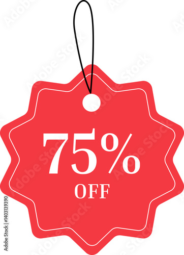 75% discount label 