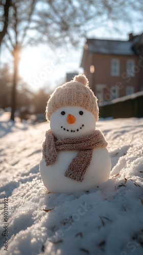 Snowman Winter Sunny Day