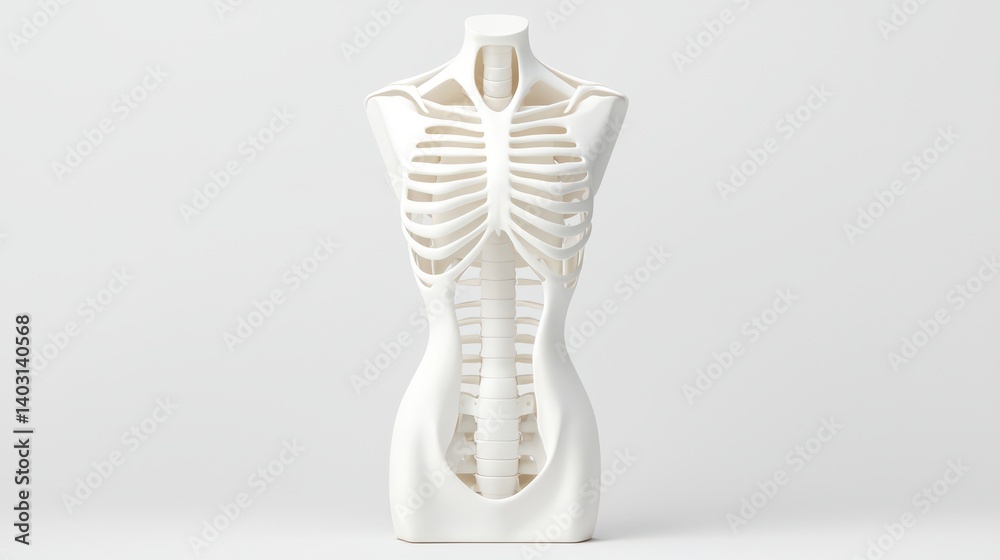 A detailed anatomy model showcasing the skeletal structure, ideal for educational purposes, medical studies, or artistic representation A detailed anatomy model showcasing the skeletal structure, ideal for educational purposes, medical studies, or artistic representation