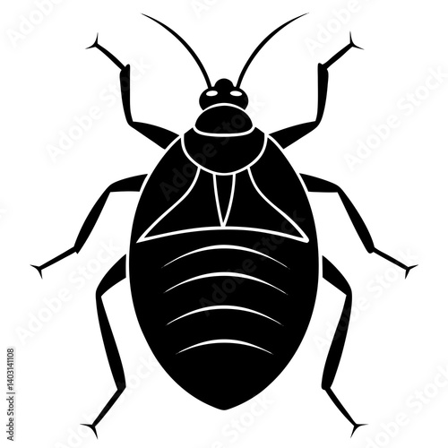 Bed bug silhouette vector illustration