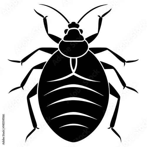 Bed bug silhouette vector illustration