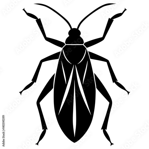 Boxelder bug silhouette vector illustration