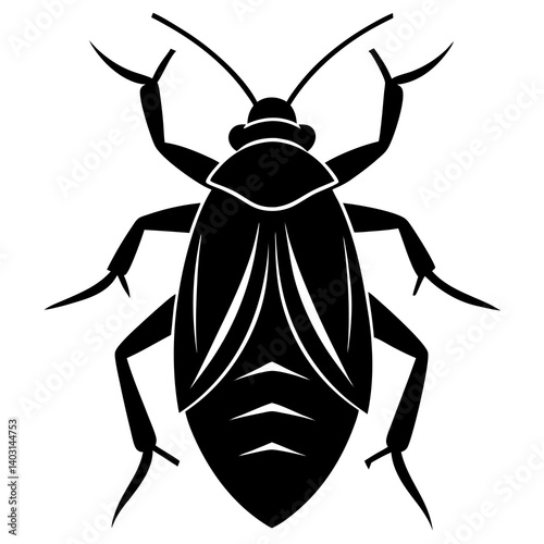 Giant water bug silhouette vector illustration 