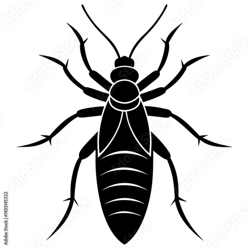 Head louse silhouette vector illustration 