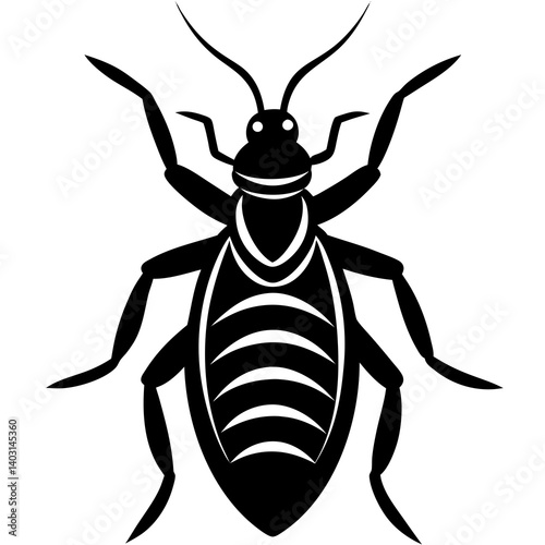 Head louse silhouette vector illustration 