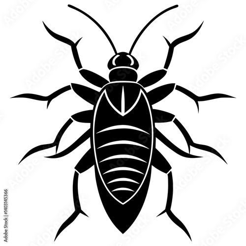 Head louse silhouette vector illustration 