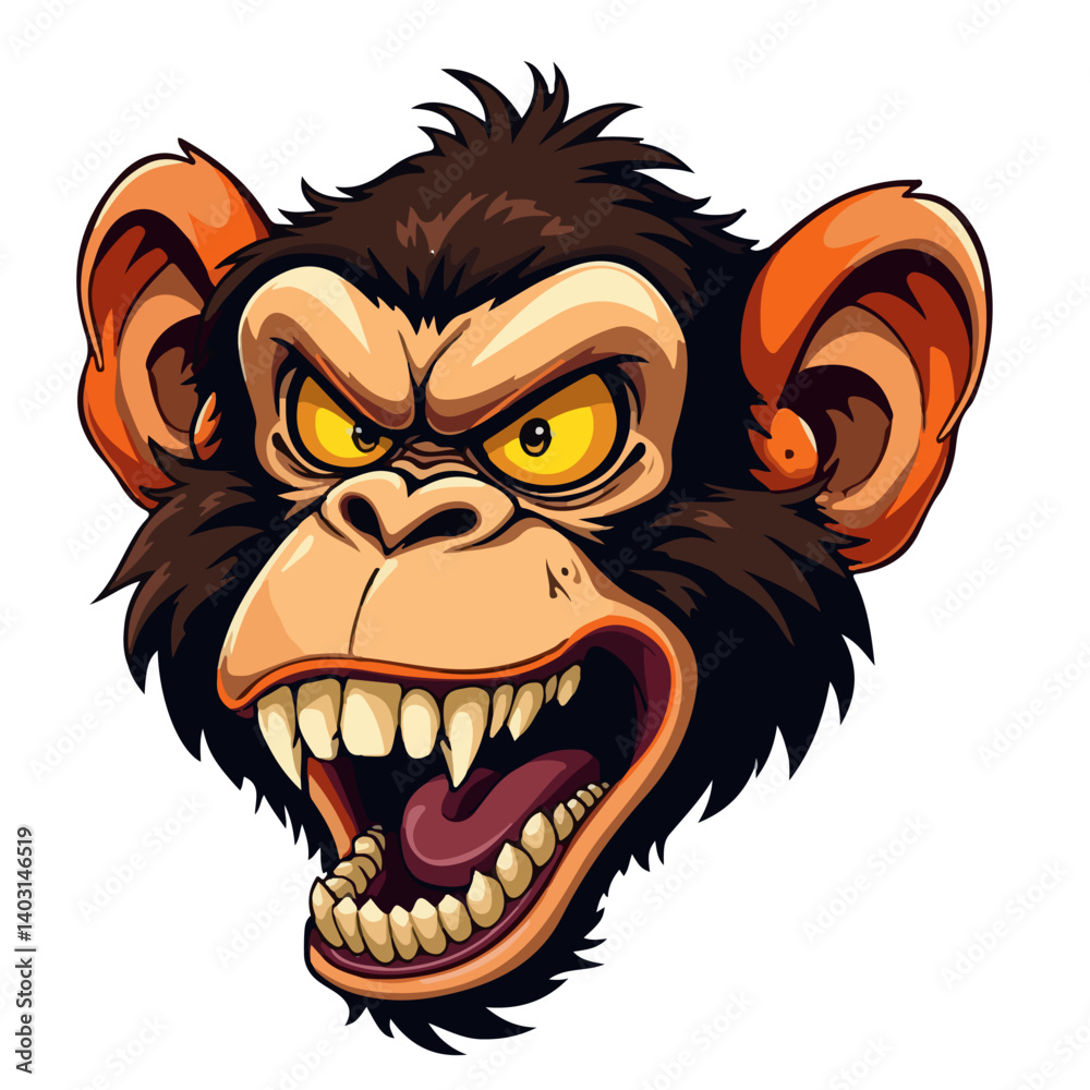 Obraz premium animals cartoon vector illustration ape monkey art drawing 