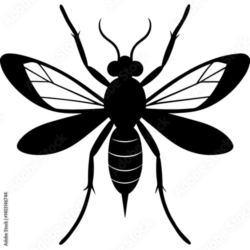 Phantom midge silhouette vector illustration 