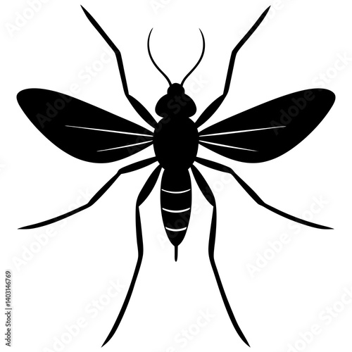 Phantom midge silhouette vector illustration 