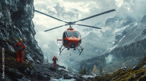 Mountain rescue helicopter