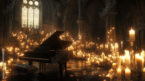 Sacred Serenity: A Piano Performance in Soft Candlelight