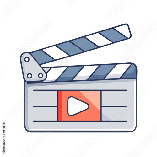 glossy movie clapper  icon, glossy movie clapper  vector illustration-simple illustration of glossy movie clapper , perfect for glossy movie clapper  logos and icons