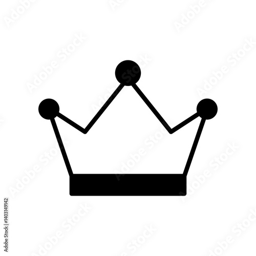 Minimalist Black Crown Icon on a White Background, Symbolizing Royalty or Leadership