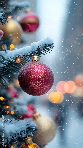 Snowy Christmas Tree Decor