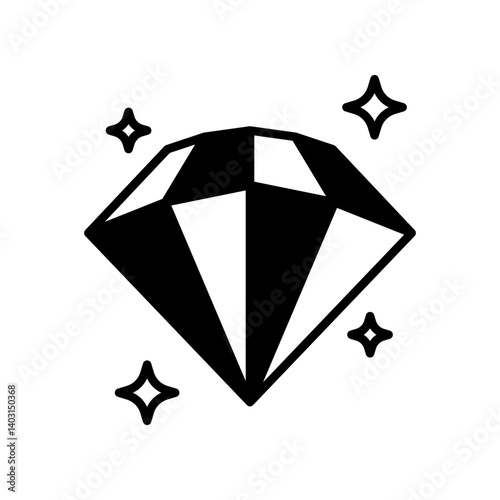 Elegant Illustration Diamond with Sparkling Effects Symbolizing Luxury, Value, and Sophistication