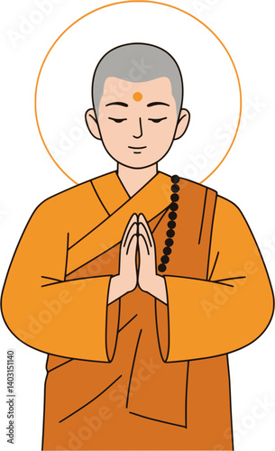 llustrations of monks meditating 