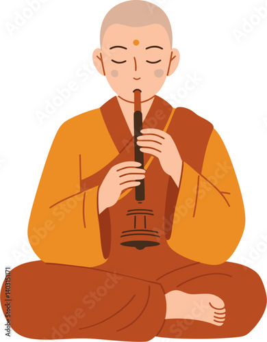 llustrations of monks meditating 