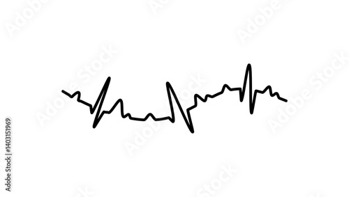 Atrial fibrillation symbol, black isolated silhouette