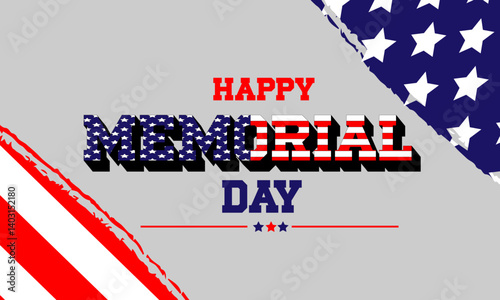   Memorial Day -honoring all who served text. Usa memorial day celebration. American national holiday.
