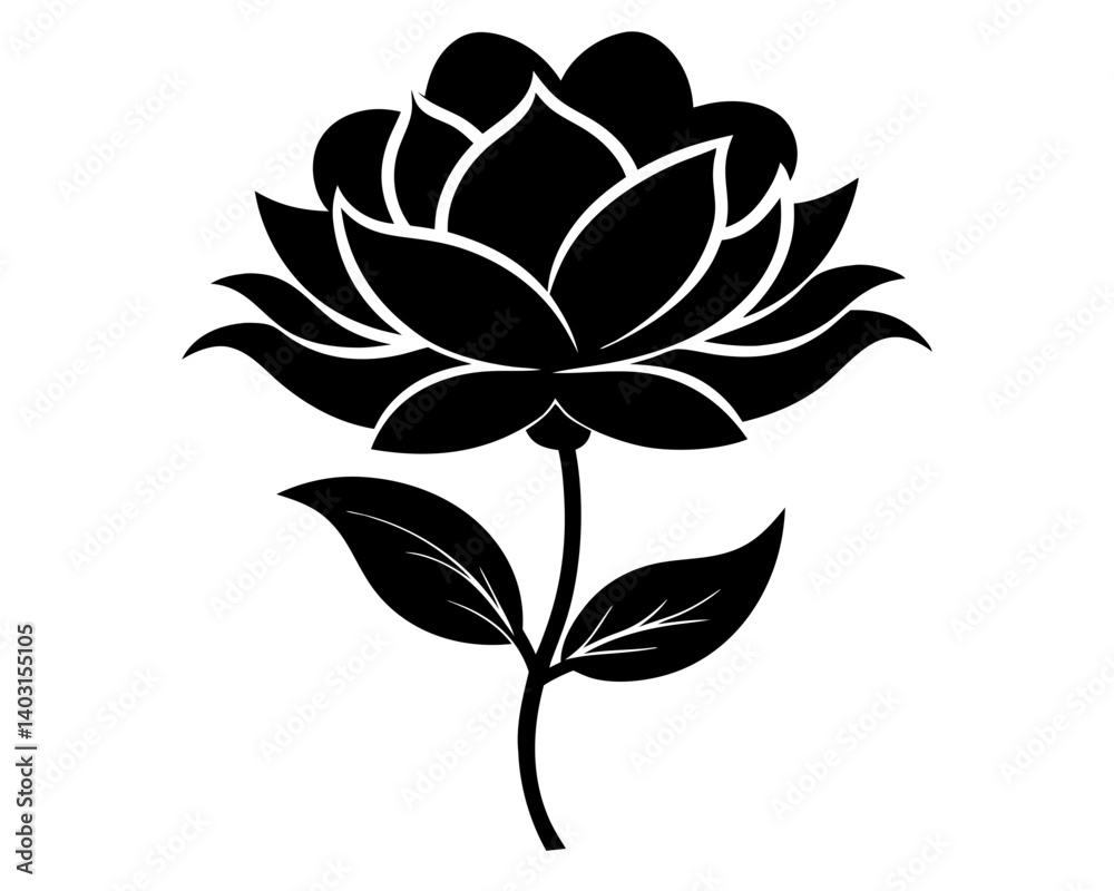 Fototapeta premium Flower Vector & SVG | Beautiful Floral Silhouette for Crafts, Invitations, Decor & DIY Projects