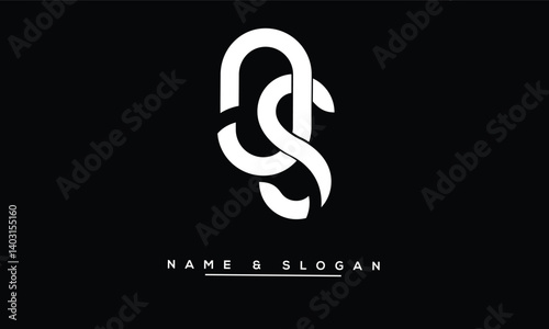 Obraz na płótnie SO, OS Abstract Letters Logo Monogram w salonie