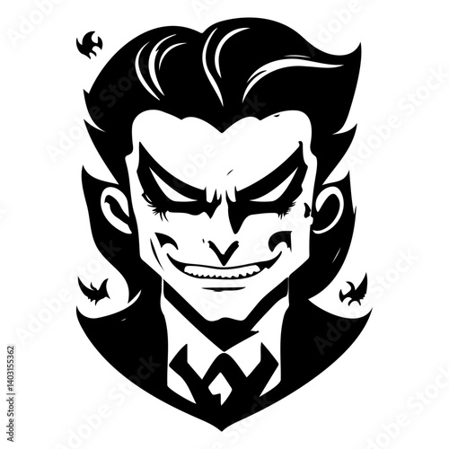 Sinister Grin Silhouette: A comic character