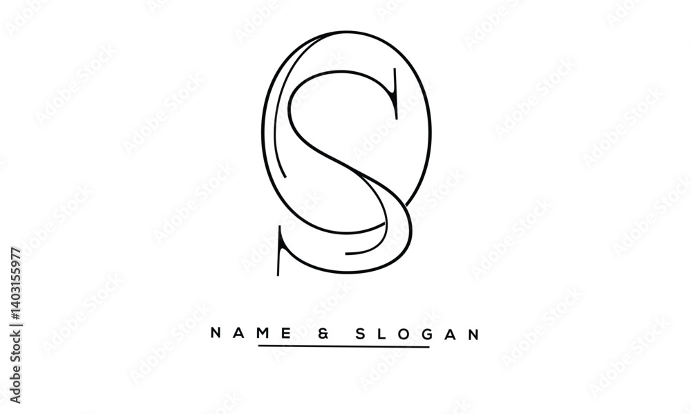 SO, OS Abstract Letters Logo Monogram