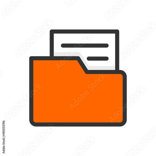 folder and file flat colourful icon, Document and Directory Symbol, file management, organization, and digital storage, interfaces, mobile apps, websites, and business presentations, data storage
