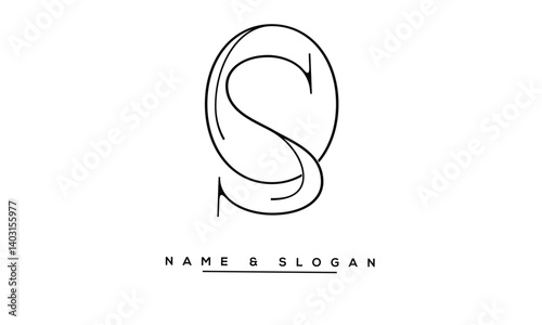 Obraz na płótnie SO, OS Abstract Letters Logo Monogram w salonie
