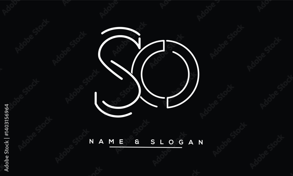 SO, OS Abstract Letters Logo Monogram