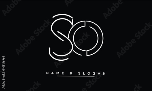 Obraz na płótnie SO, OS Abstract Letters Logo Monogram w salonie
